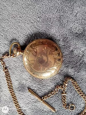 Antique  Pocket Watch  Century  Watch Maker USA With Chain  Not Running • $27