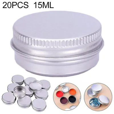 20x 15ml Empty Aluminium Bottle Makeup Cosmetic Storage Pot Jar Tin Container UK • £7.87