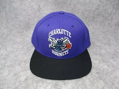 Charlotte Hornets Hat Cap Mens Snap Back Purple Mitchell Ness NBA Basketball • $24.95