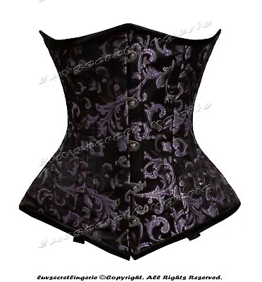 Heavy Duty 26 Double Steel Bone Waist Training Brocade Underbust Shaper Corset • £16.99