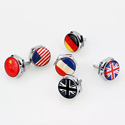 Car Auto Front Rear License Plate Screws Bolt Cap Badge Styling Logo For All Car • $15.99