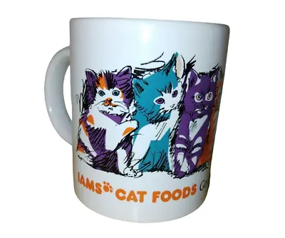 Vintage IAMS Cat Foods Good For Life Coffee  Mug Tea Cup Colorful Kitties  • $12.74