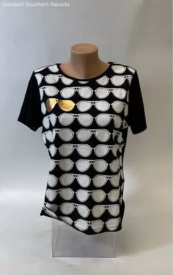 Karl Lagerfeld Women's Black Sunglasses T-shirt - Size Medium • $12.99