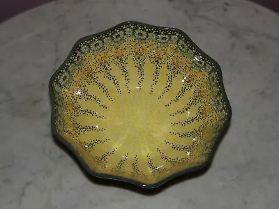 Polish Pottery Small 10-Sided Bowl! UNIKAT Signature Exclusive Miss Daisy! • $118.99