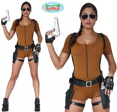 Ladies Movie Tomb Adventurer Lady Fancy Dress Costume Womens Lara Outfit Fg • £26.99