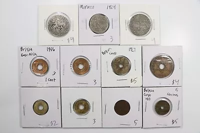 World Coins Lot Of  11  - Africa Morocco Congo • $22.95