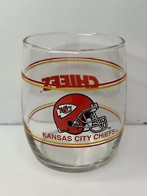 Vintage Kansas City Chiefs NFL  Helmet & Logo 1980's 12oz Drinking Glass • $12.85