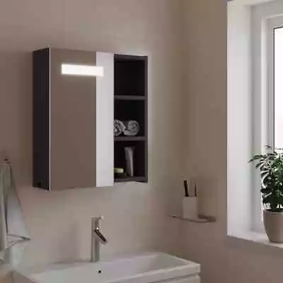 Lechnical Bathroom Mirror Cabinet With   Grey 45x13x52 Bathroom F6H4 • £100.99