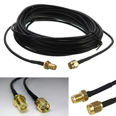 £6.23 • Buy RG174 RP-SMA Male To Female Connector Coaxial Pigtail Antenna Extension Cable UK