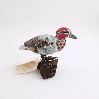 Hand Painted Carved Wood Duck John J Madison Co Small 4  Green Wing Teal • $15