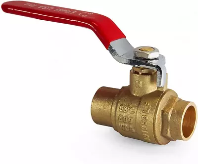 3/4-Inch Sweat Brass Full Port Shut-Off Ball Valve 600 WOG (Water Oil And Gas) • $16.14