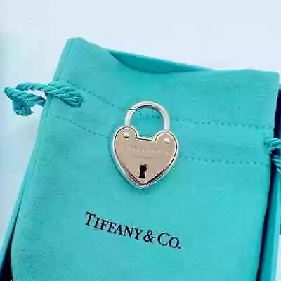 RARE Tiffany & Co. 18k Heart Arc Lock Rose Gold Sterling Silver Pendant • $695