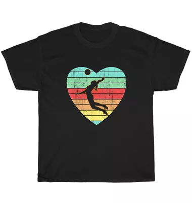 Vintage Retro Heart Love Volleyball Player Girl T-Shirt Sports Player Unisex Tee • $19.99