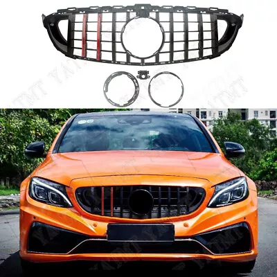 Front Racing Grill For Mercedes-Benz W205 C180 C200 C300 C350 2015-2021 • $120.23