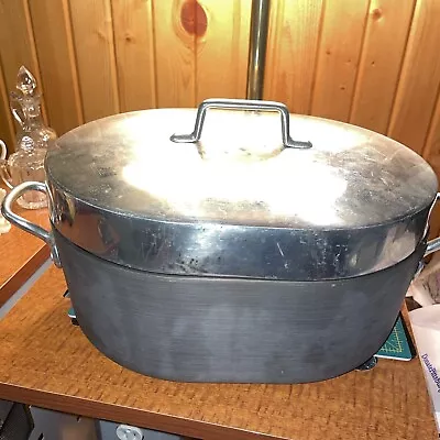 Magnalite Aluminum Roaster Pan  W/ Trivet Lid GHC 5265  USA Vintage 8qt 12  • $85