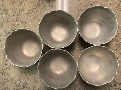 Lot Of 5 Bon Chef 9060-N Pewter Serving Salad Bowls • £94.98