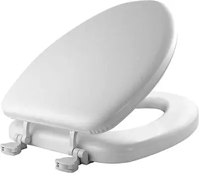 MAYFAIR 115EC 000 Soft Toilet Seat Easily Removes ELONGATED Padded With Wood C • $48.05