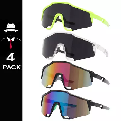 Sport Sunglasses Mens Womens Mirror Lens Super Mirror 4 Or 8 Pack Glasses • $15.95