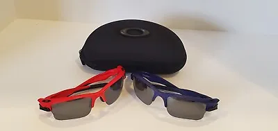 NEW Oakley SAFEHOUSE Fast Jacket XL Matte Red/ Dark Blue / Black Iri Sunglasses • $170