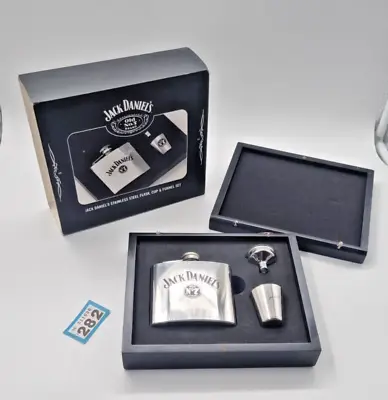 £10 • Buy Jack Daniels Hio Flask & Funnell Set LOT BAE282 GIFT SET UNUSED