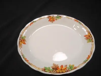 Vintage Grindley Creampetal Autumn Leaves Oval Platter  Cream Petal • $39.99