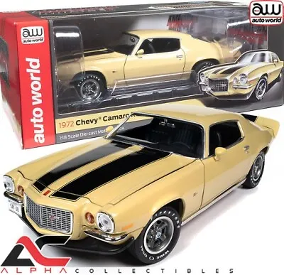 Autoworld Amm1311 1:18 1972 Chevrolet Camaro Z/28 Rs (cream Yellow) • $99.99