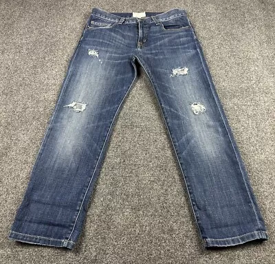 Current Elliott  Women’s Jeans Sz 30X25 Stretch USA Tapered Blue Distressed • $24.99
