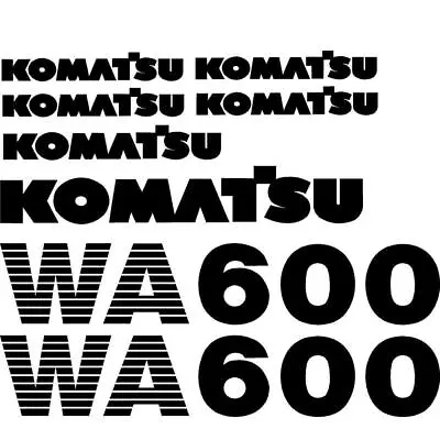 New Komatsu Wheel Loader WA600 NS (New Style) Decal Set • $150.99