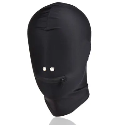 £8.54 • Buy Unisex Hood Nose-Hole Open Mouth Zipper Headgear Black 