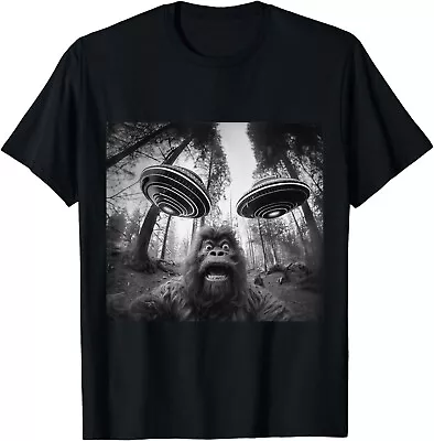 Funny Bigfoot Sasquatch Alien UFO Graphic Fun Unisex T-Shirt • $11.90