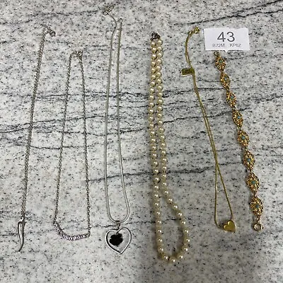 Bulk Job Lot Of 5 Necklace / Pendants & 1 Bracelet Costume Jewellery Horn Heart • £9.99