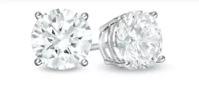 2 Ct Tw Certified Lab Created Diamond Solitaire Stud Earrings In 14kt White Gold • $2200