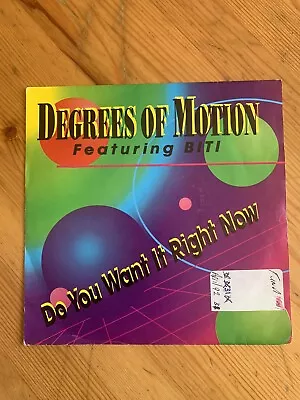 7  Vinyl Single Record Degrees Of Motion - Do You Want It Right Now • £1.59