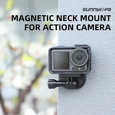For Insta360 X3/DJI Action 3 Magnetic Camera Neck Mount Lanyard Vlog Holder • £12.89