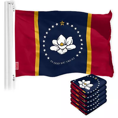 Mississippi 2020 Version Flag 3x5FT 5-Pack 150D Printed Polyester By G128 • $58.99