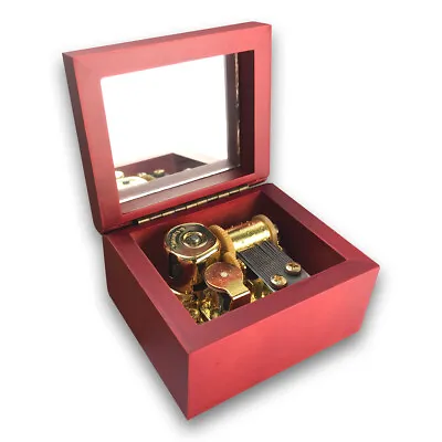 Brown Wooden Wind Up Music Box With Sankyo Musical Movement (60 Tunes Option) • £29.99