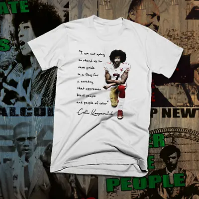 Colin Kaepernick Kneeling T Shirt Anti-Racism Reparations Black Civil Rights Tee • $19.50