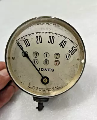 1908 Jones Brass 50 Mph Speedometer Pat.  Model T • $175