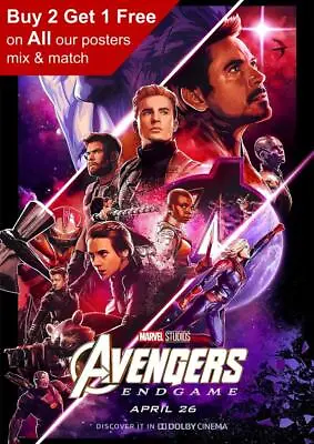 Marvel Avengers Endgame Dolby Movie Poster A5 A4 A3 A2 A1 • £1.49