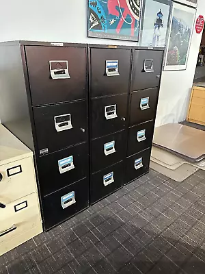 4Dr 17 Wx30 Dx54 H Fire Proof File Cabinet Master XL In Black By Victor W/ Key • $599