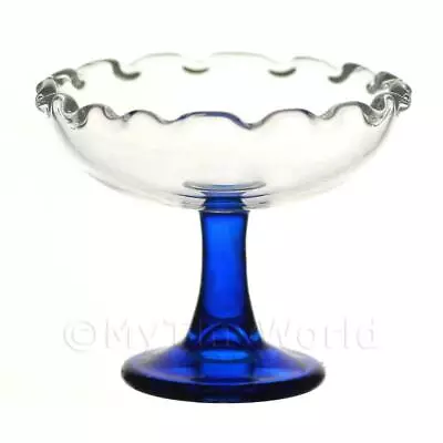 Dolls House Miniature Single Tier Cake Stand With Blue Pedestal • $7.40