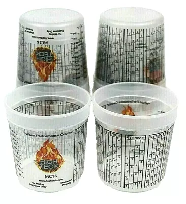 Plastic Paint Mixing Cups 12 PINT Size Cups 7 Mixing Ratios High Teck MC16 • $12.98