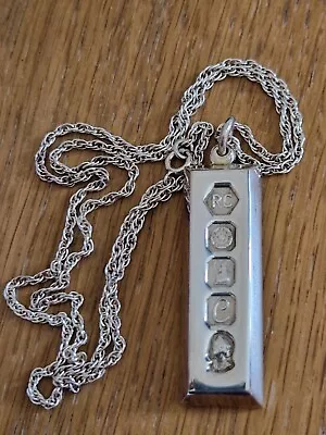 £26 • Buy .925 Sterling Silver (37g) INGOT PENDANT, Hallmarked Sheffield, 1977 Jubilee