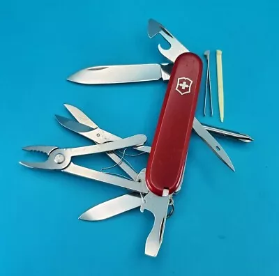 Vintage Victorinox Deluxe Tinker Red 91mm Swiss Army Knife Multi Tool! • $50.99