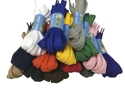 Flat Strong Shoelaces Bootlaces - 6 Lengths - 7 Colours - Free Uk P&p! • £3.39