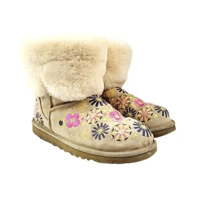 UGG Classic Chestnut Floral Embroidered - Size 7 • $34.99