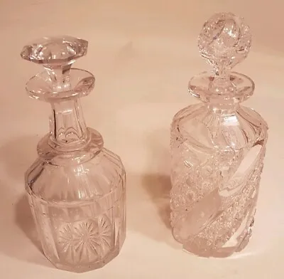 £250 • Buy Vintage Empty Victorian Crystal Cut Glass Bottle Diamond Stopper Gift - ANTIQUE
