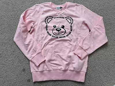 NWT MOSCHINO Couture Teen Kids 14 164cm XL Pink Bear Head Logo Sweater Top Shirt • $109.99