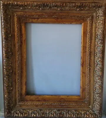 4-1/2 Celine Barbizon Picture Wood Frame Broken-Leaf Dark Red & Gold Tones 12x16 • $254.99