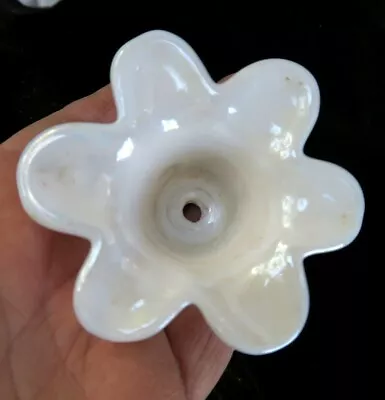 1 Vintage OPALINE Milk Glass Flower Prism Part Italian For Sconce Lamp Chandelie • $9.99